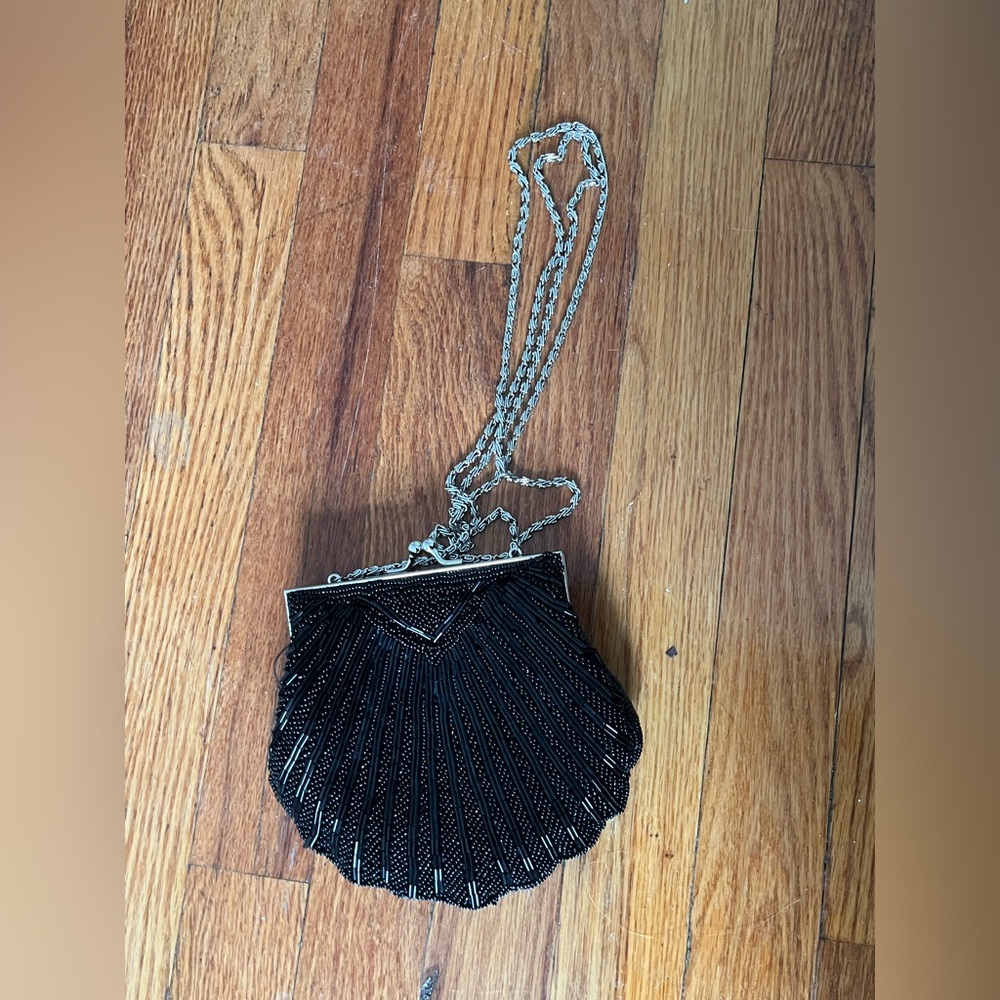 Valerie Stevens beaded Black and Silver Clutch